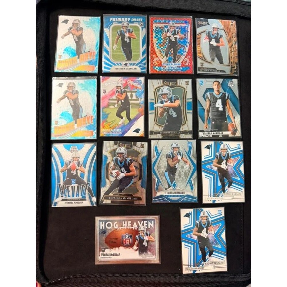 Tetairoa McMillan 19-Card Rookie Lot RC Optic Patch Topps Panthers